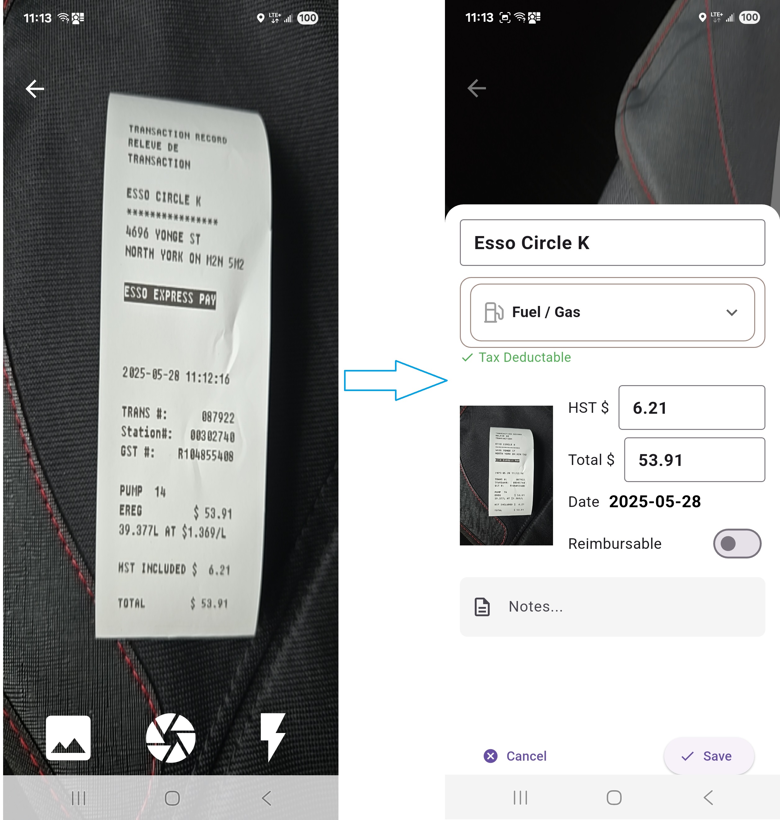 Add Transaction Mobile Screenshot